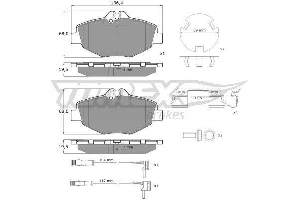 TOMEX BRAKES Bremžu uzliku kompl., Disku bremzes TX 14-29